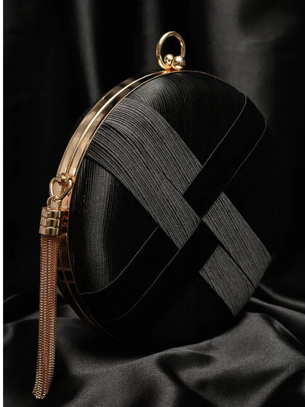 Annelle Satin Tassel Mini Bag Gold