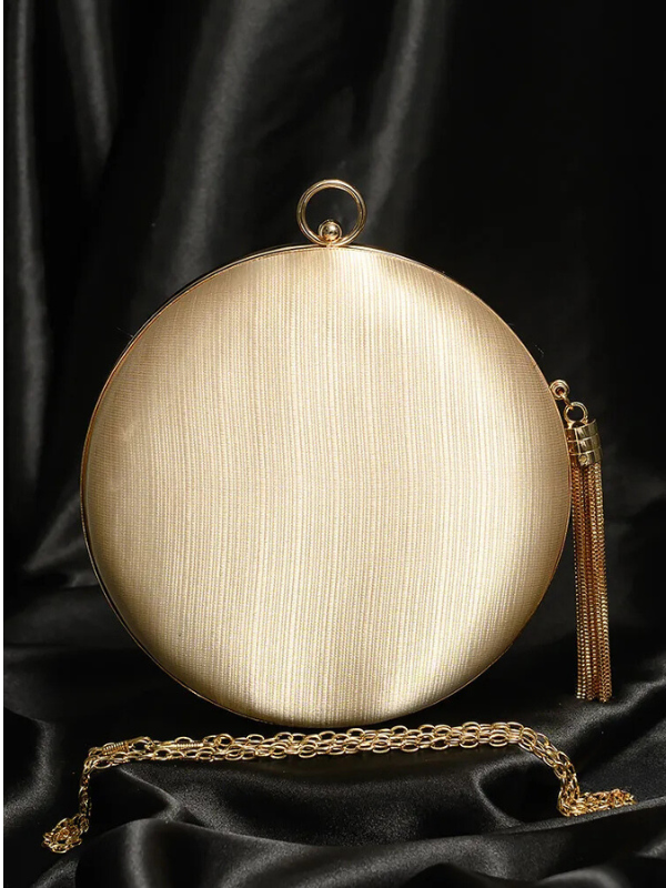 Annelle Satin Tassel Mini Bag Gold