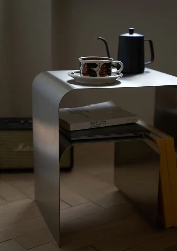 Minimalist Stainless Steel Bedside Table