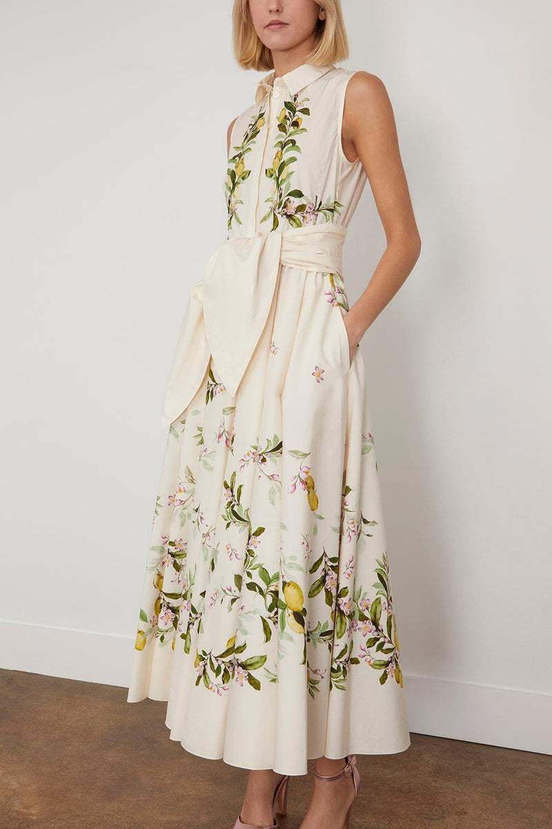 dresses-Amity Printed Knotted Midi Shirt Dress-SD00203222516-Beige-S - Sunfere
