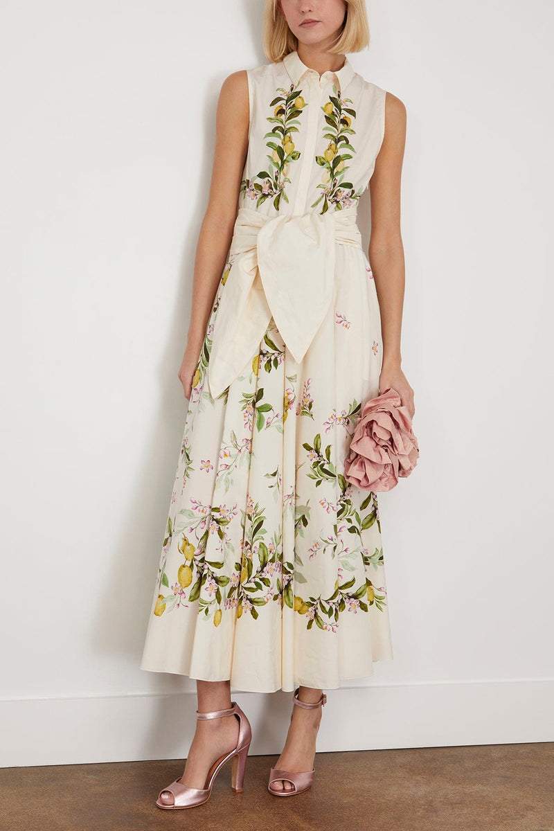 dresses-Amity Printed Knotted Midi Shirt Dress-SD00203222516-Beige-S - Sunfere