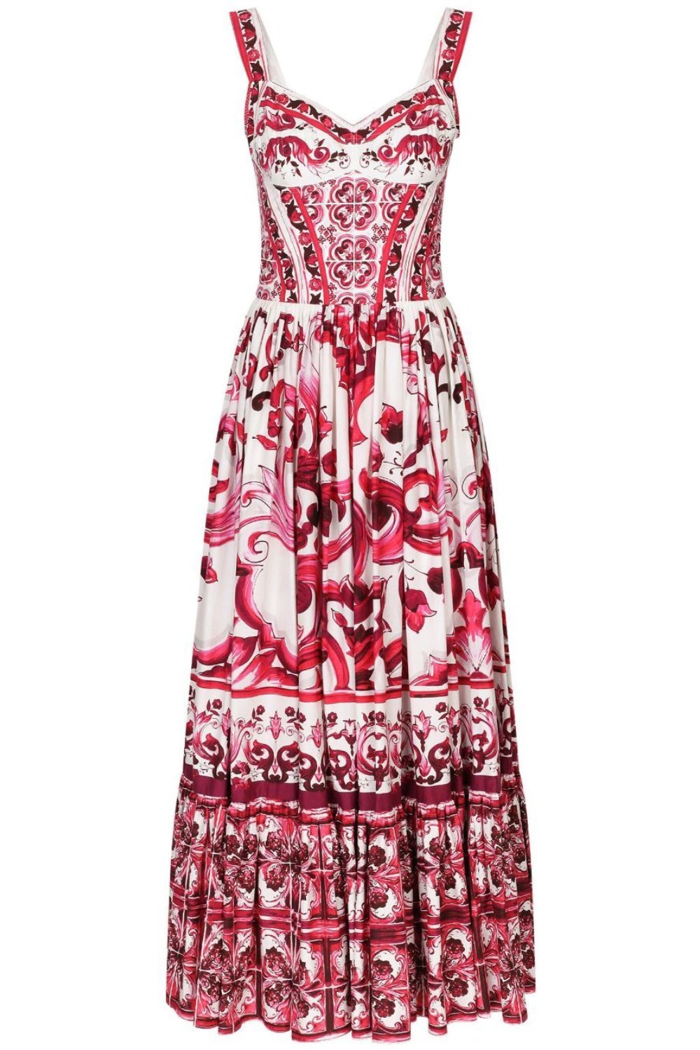 dresses-Sibyl Printed Shirred Strap Maxi Dress-SD0020627642-Blue-S - Sunfere