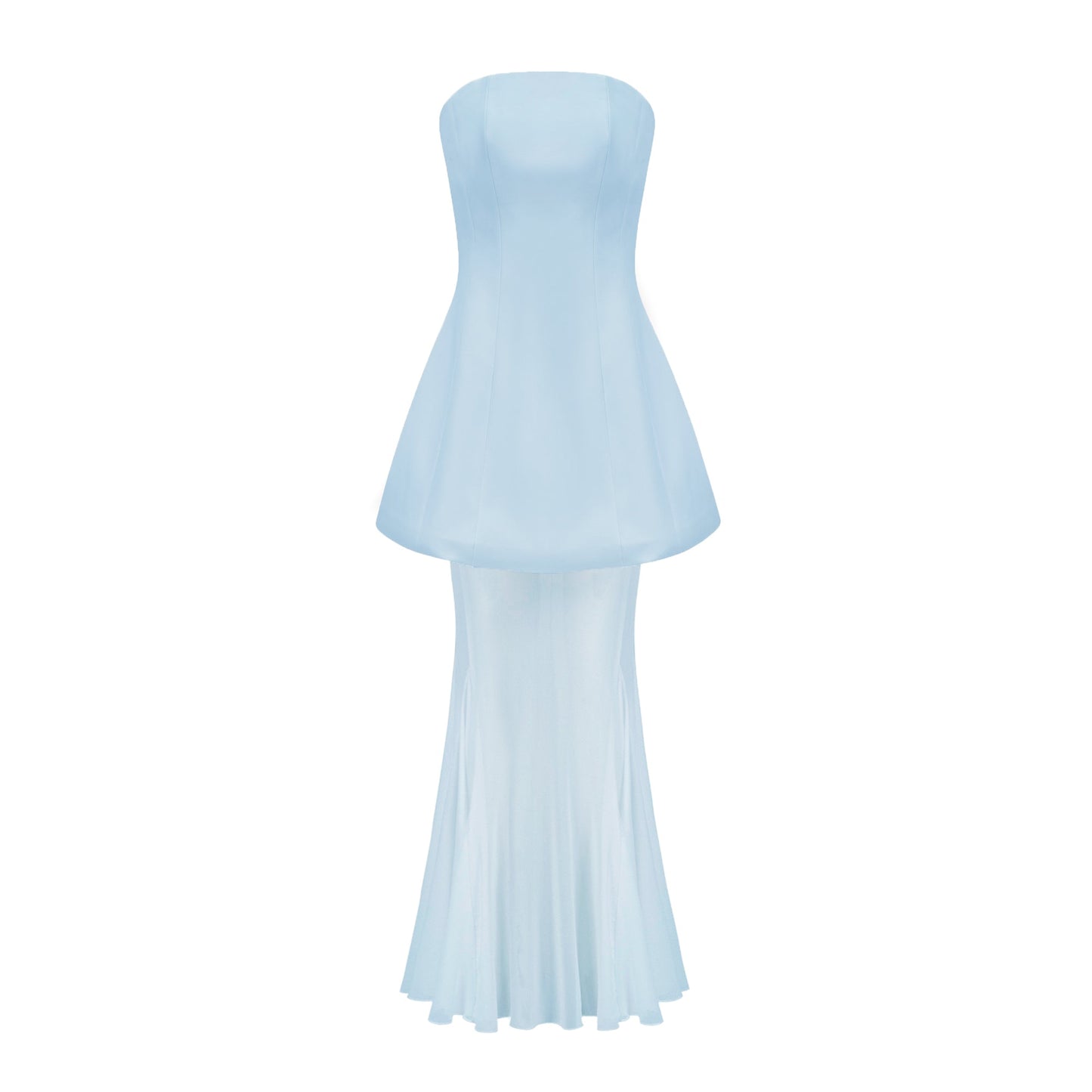 Mélanie Blue Corset Dress & Mesh Skirt Set