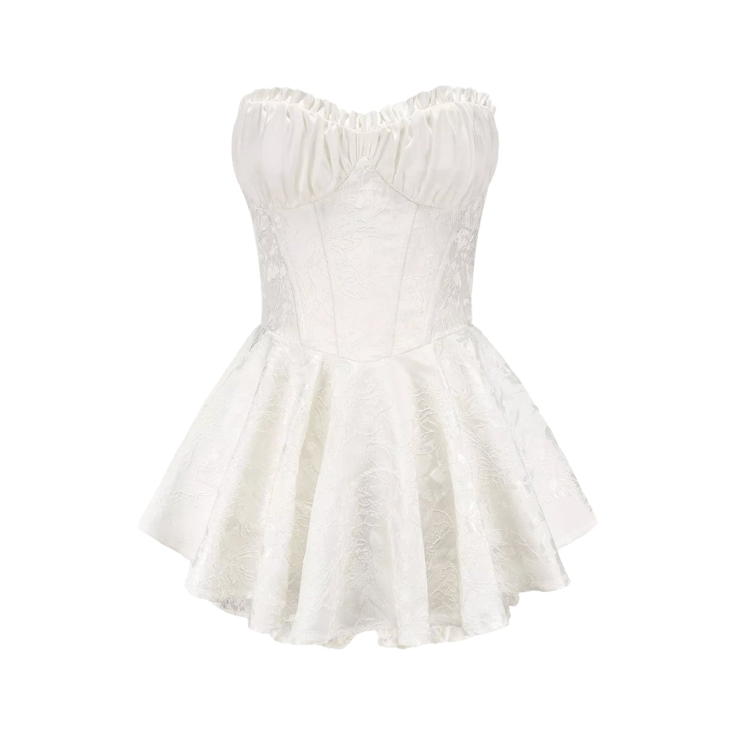 Airina lace-embroidered flared mini dress