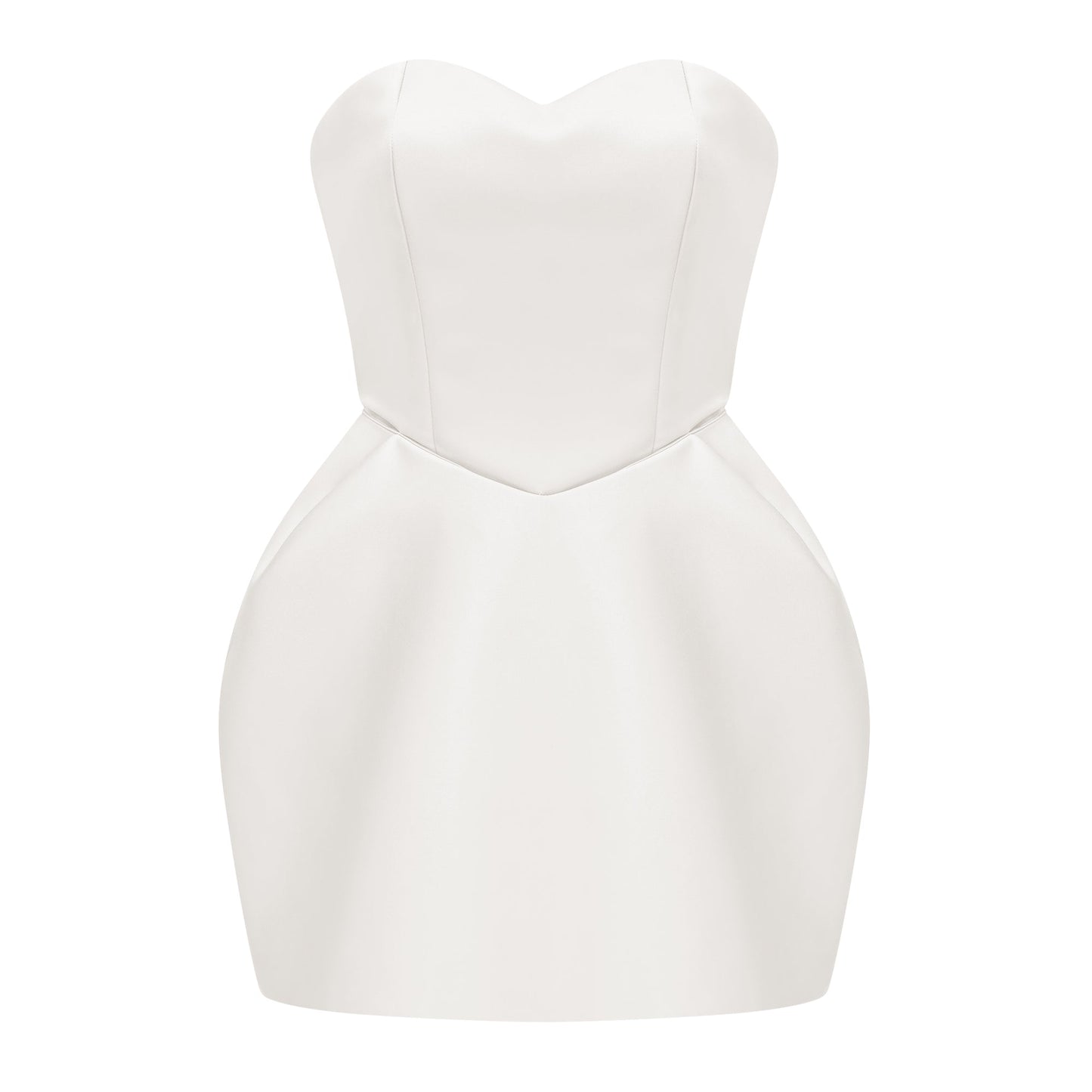 Laure White Heart Off-shoulder Mini Dress