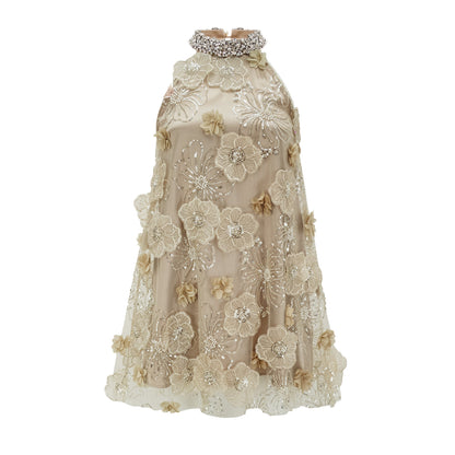 Liane embellished floral mini dress