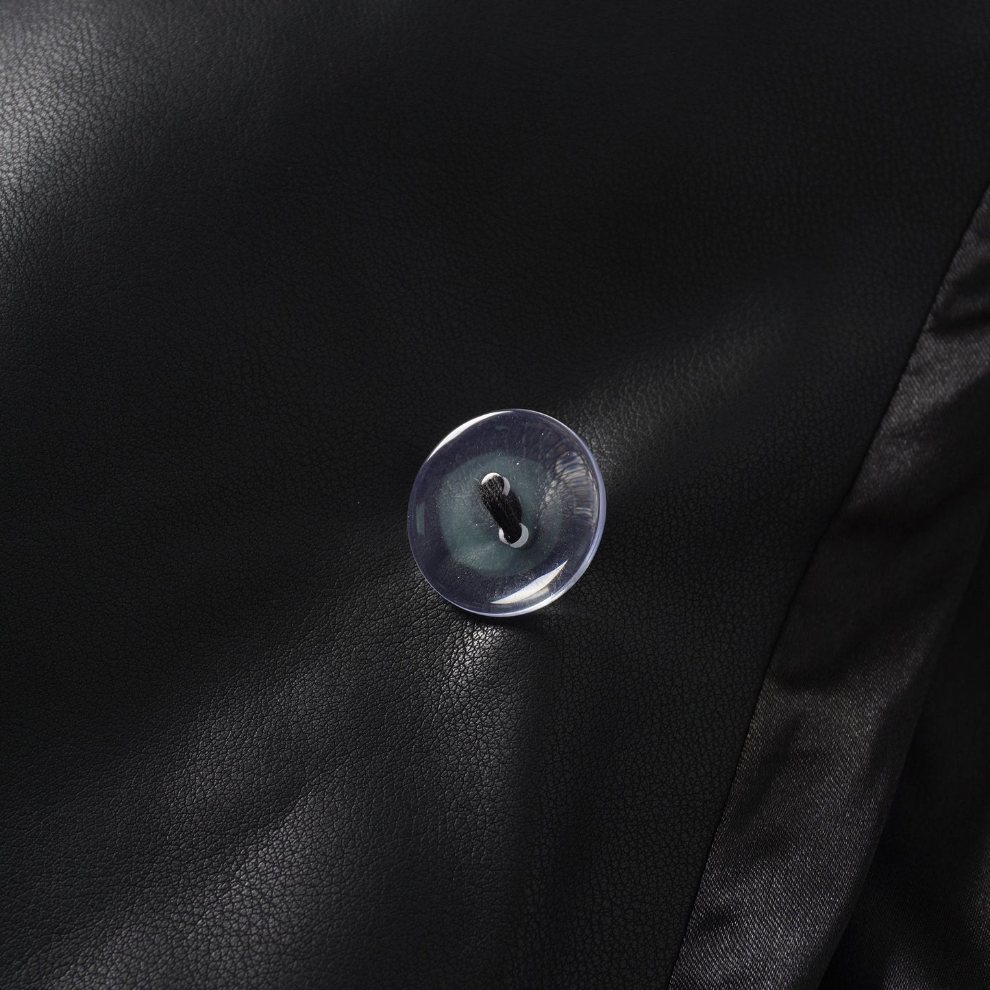 Amarante Black Double-Breasted Leather Mini Dress
