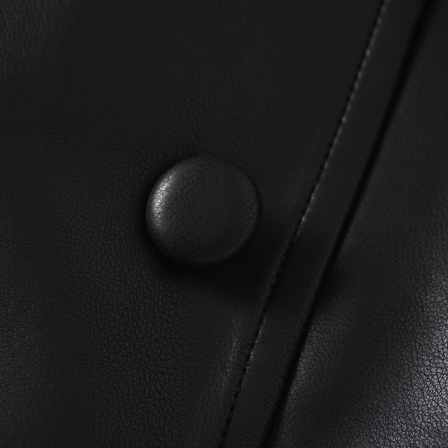 Amarante Black Double-Breasted Leather Mini Dress