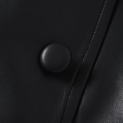 Amarante Black Double-Breasted Leather Mini Dress