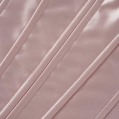 Laurine Pink Ruffled Satin Mini Dress