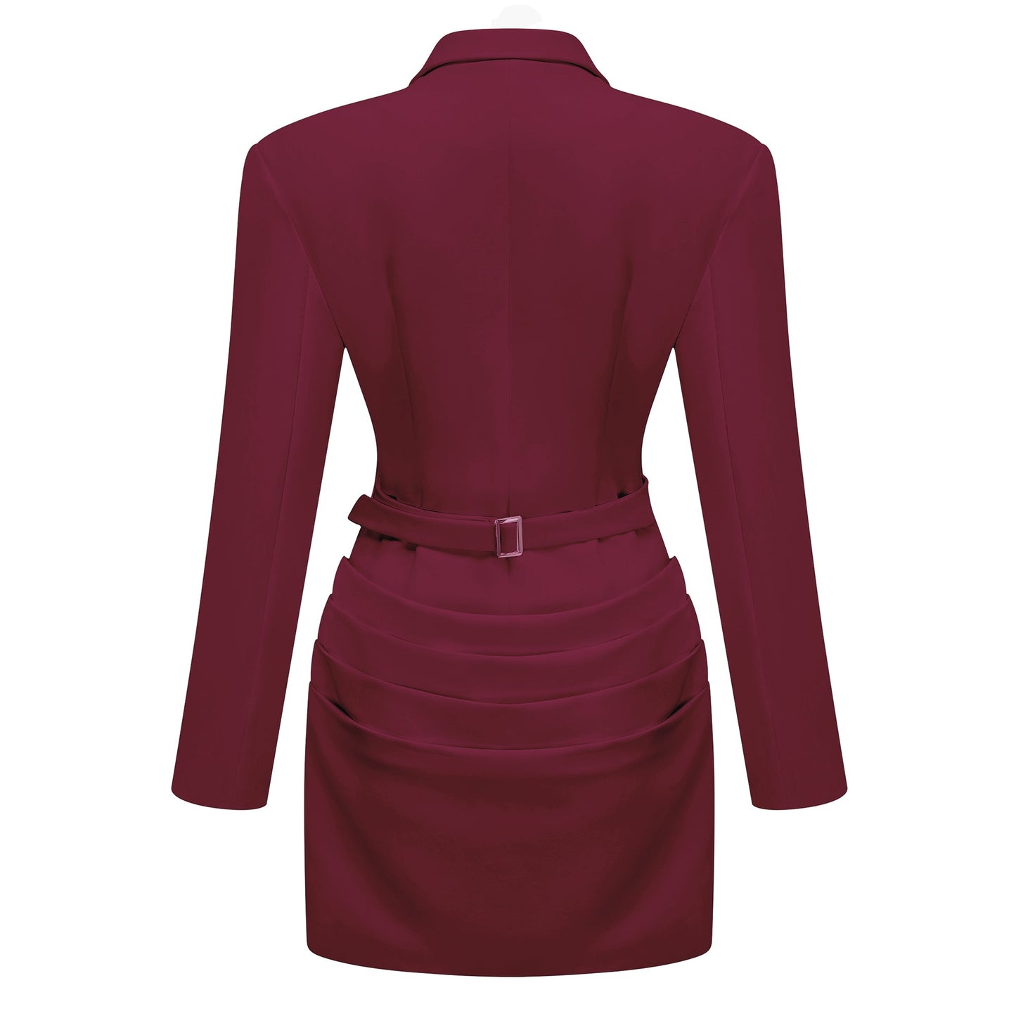 Rosette Burgundy Ruched Blazer Mini Dress
