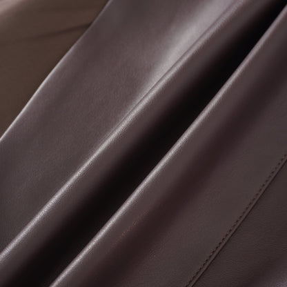 Solange Brown Leather Mini Blazer Dress