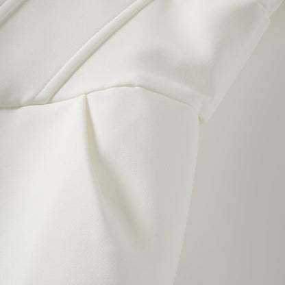 Inmaculada White Boned Bodice Mini Blazer Dress