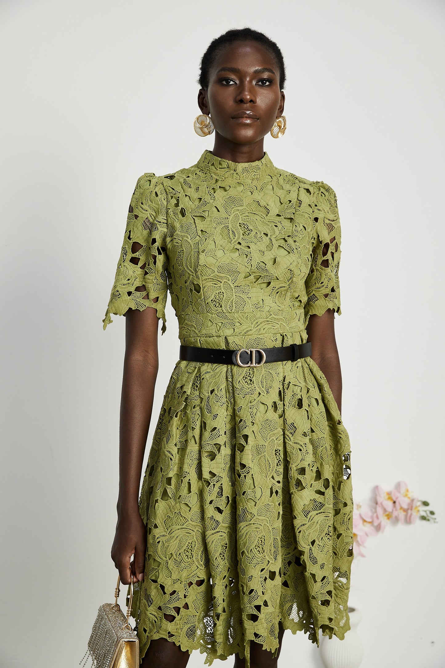Valérie cut-out embroidered mini dress