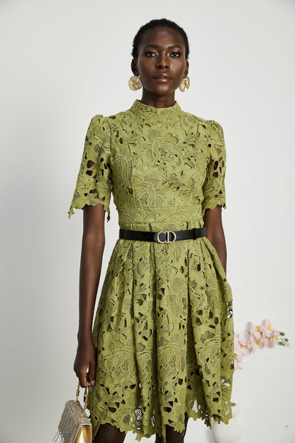 Valérie cut-out embroidered mini dress