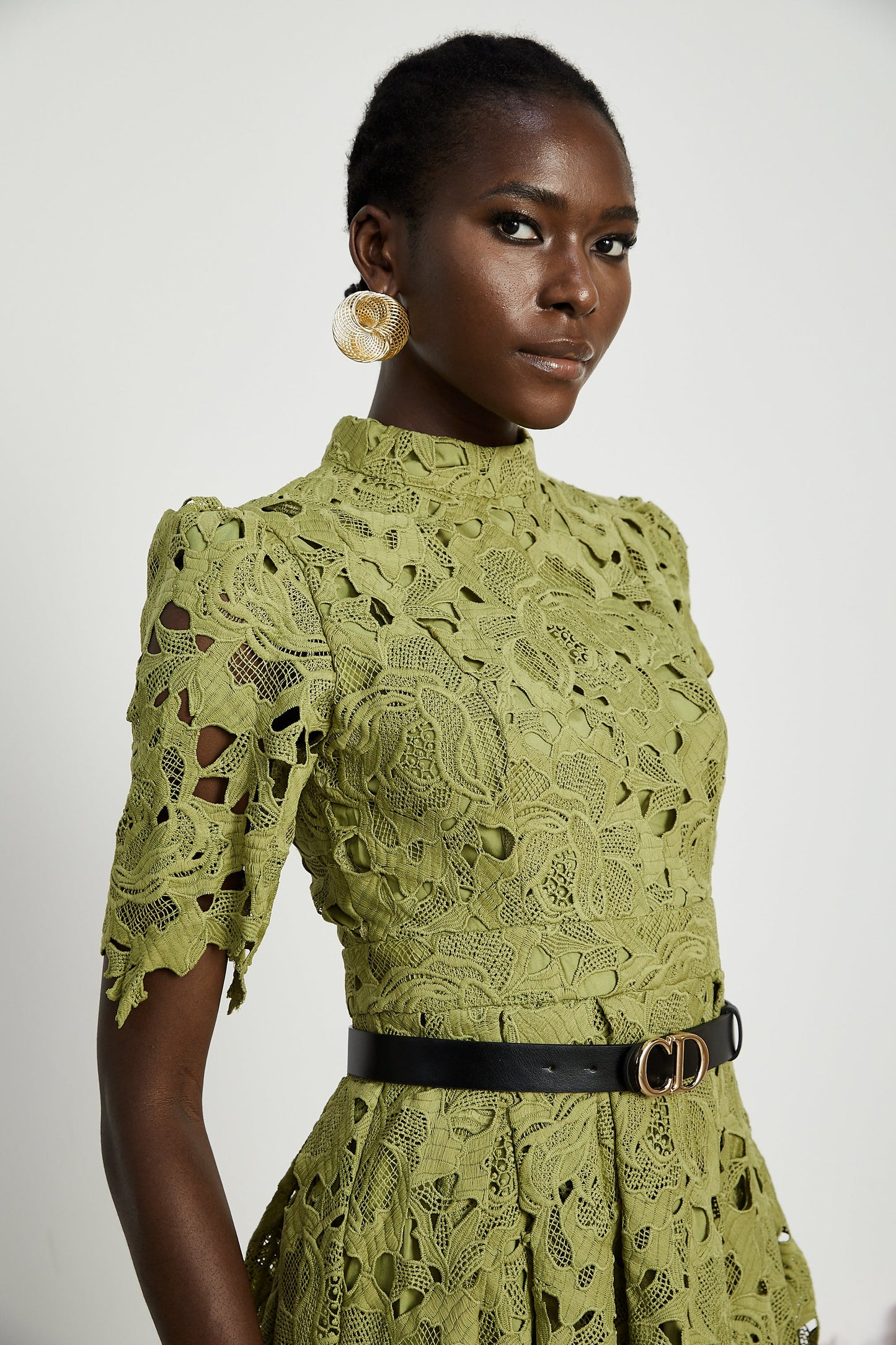 Valérie cut-out embroidered mini dress