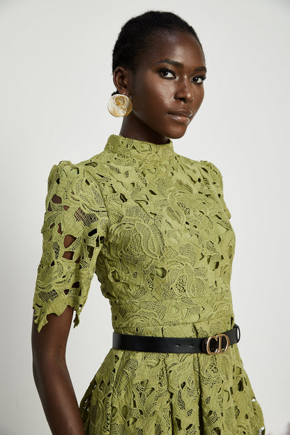 Valérie cut-out embroidered mini dress