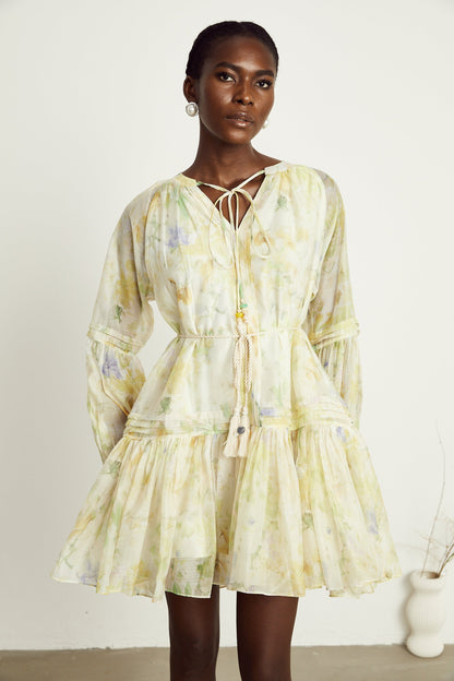 Anaël floral-print flared mini dress