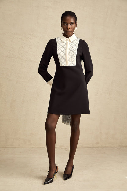 Esmée Two Tone Embellished Mini Dress
