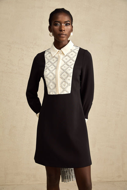 Esmée Two Tone Embellished Mini Dress