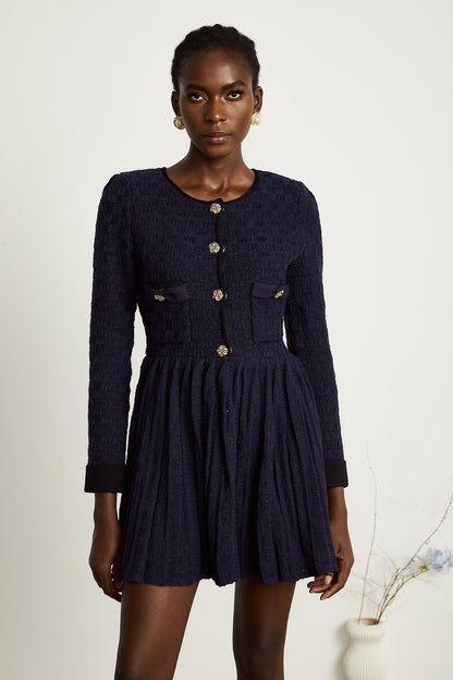 Cloé knitted pleated mini dress