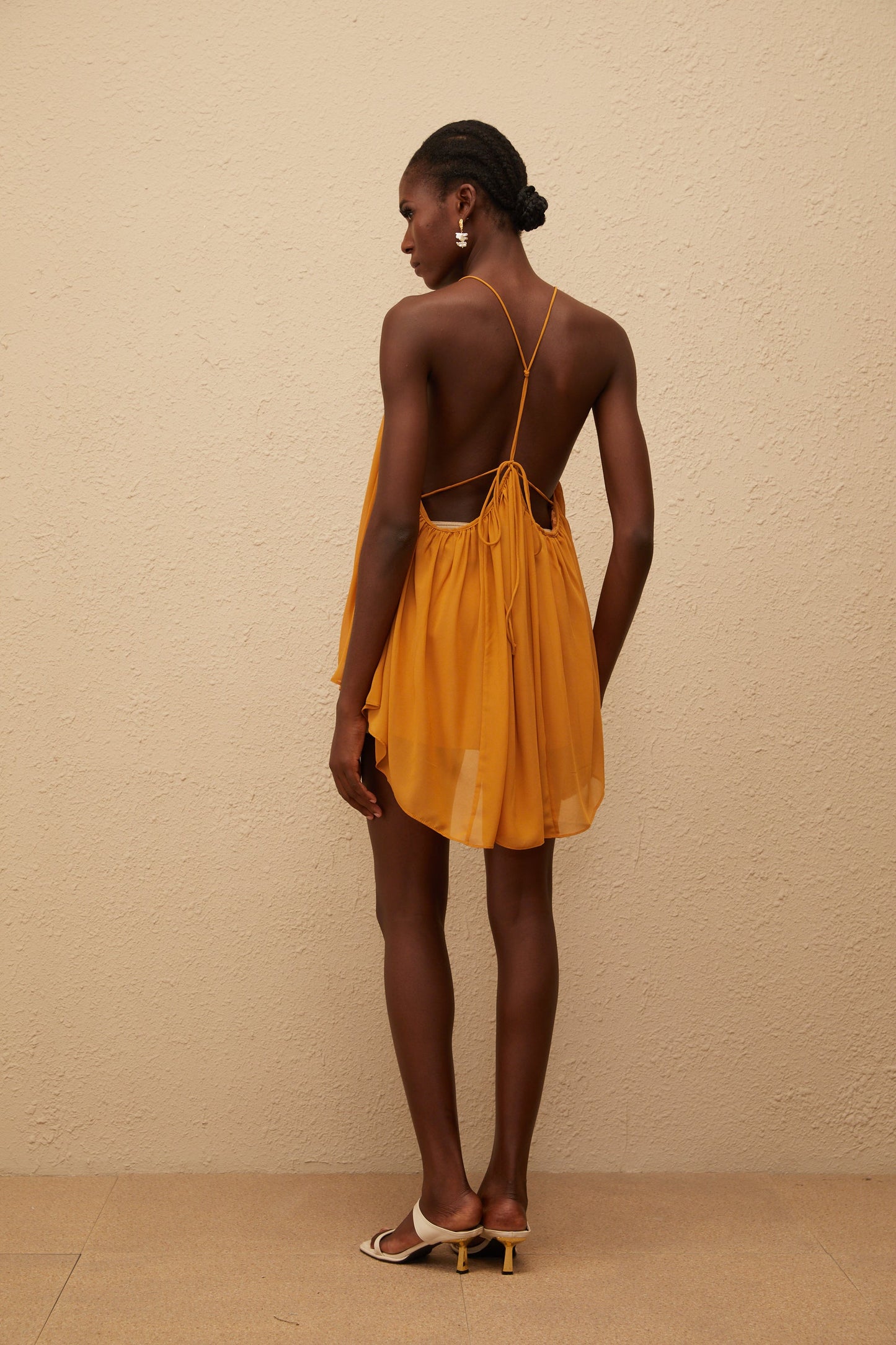 Nemesis Ginger Pleated Chiffon Top