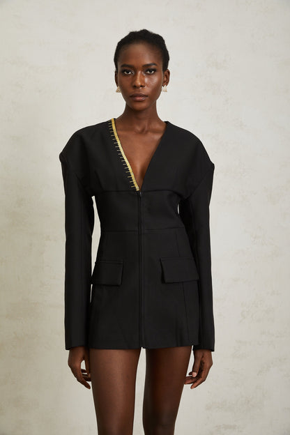 Madeleine Black Slimfit Mini Dress