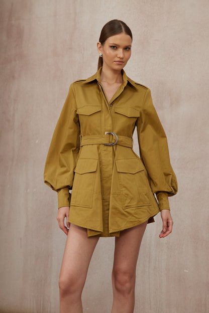 Madeline Ginger Belted Cargo Mini Dress