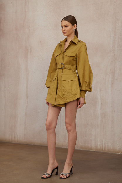 Madeline Ginger Belted Cargo Mini Dress