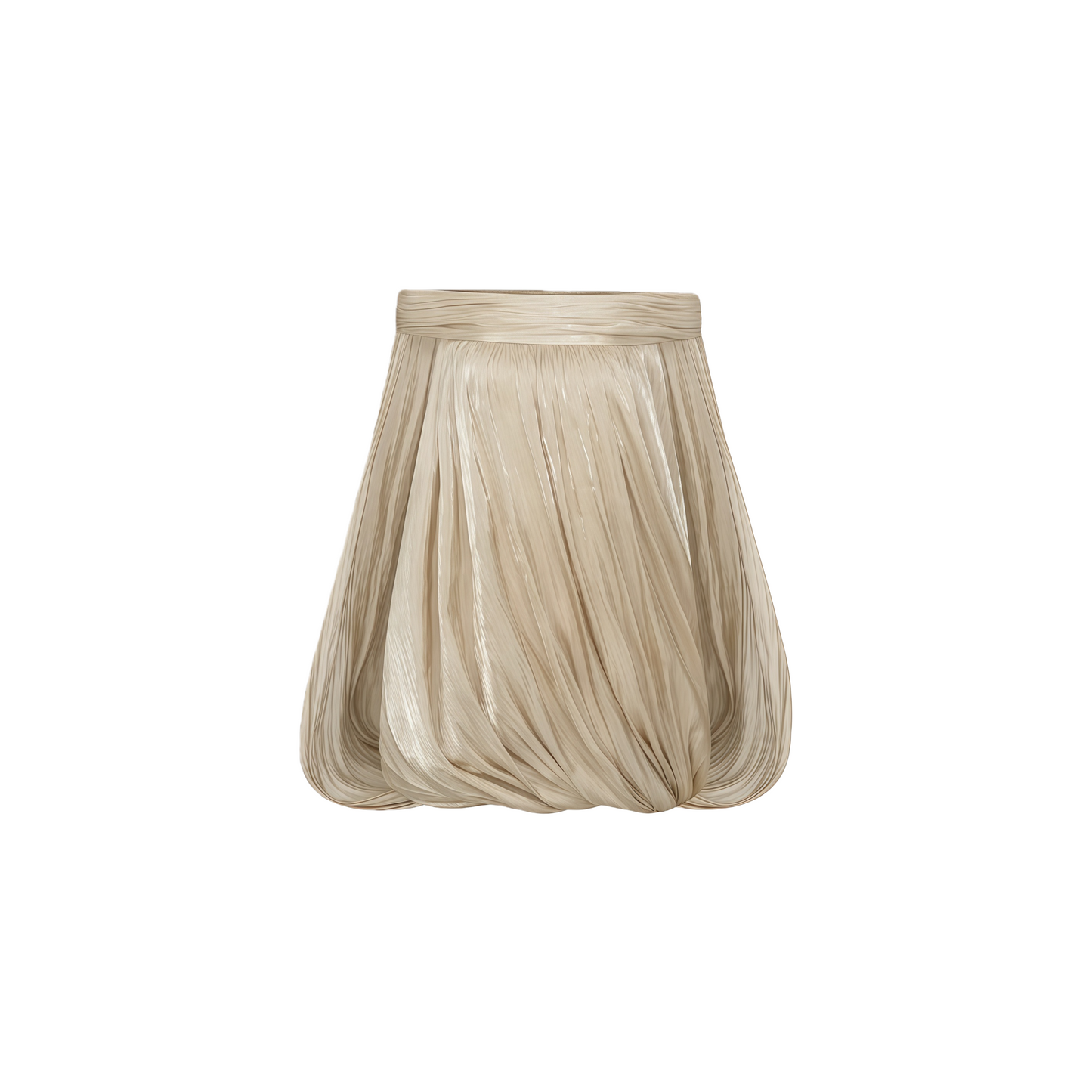 Anastasia Neutral Draped Glossy Mini Dress