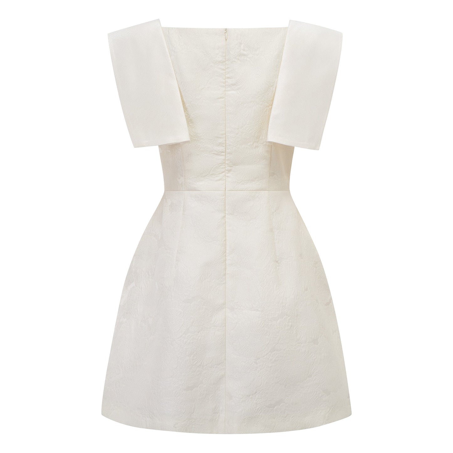 Léa White Floral Appliqué Crochet Mini Dress