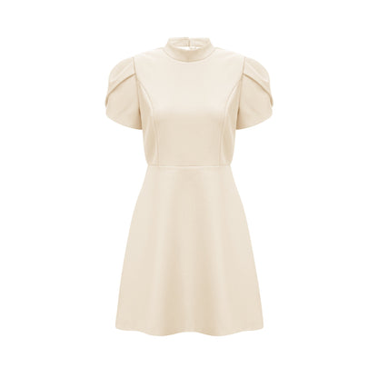 Anna White Petal Sleeve Cut Out Bow Mini Dress