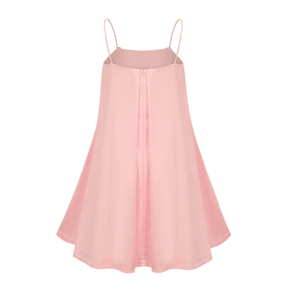 Avril Pink Floral Embroidered Satin Mini Dress