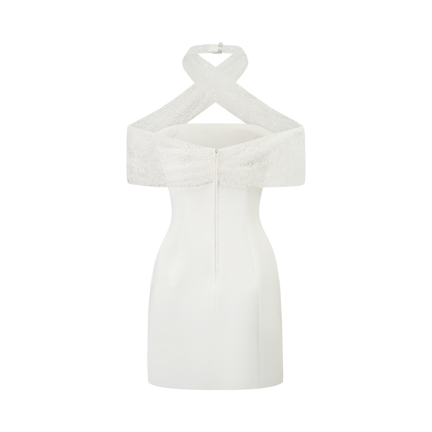 Ulla White Cross Over Bodycon Mini Dress