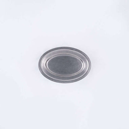 Stainless steel VINTAGE INOX oval plate with a chic design, suitable for various occasions. Durable and long-lasting tableware.