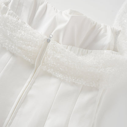 Ulla White Cross Over Bodycon Mini Dress