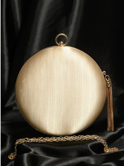 Annelle Satin Tassel Mini Bag Gold