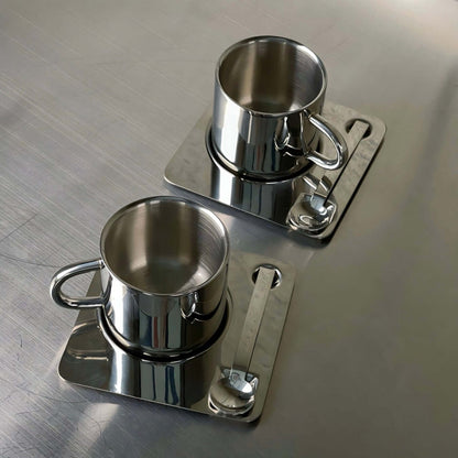 Venice Mirror Cup with a Saucer & Spoon