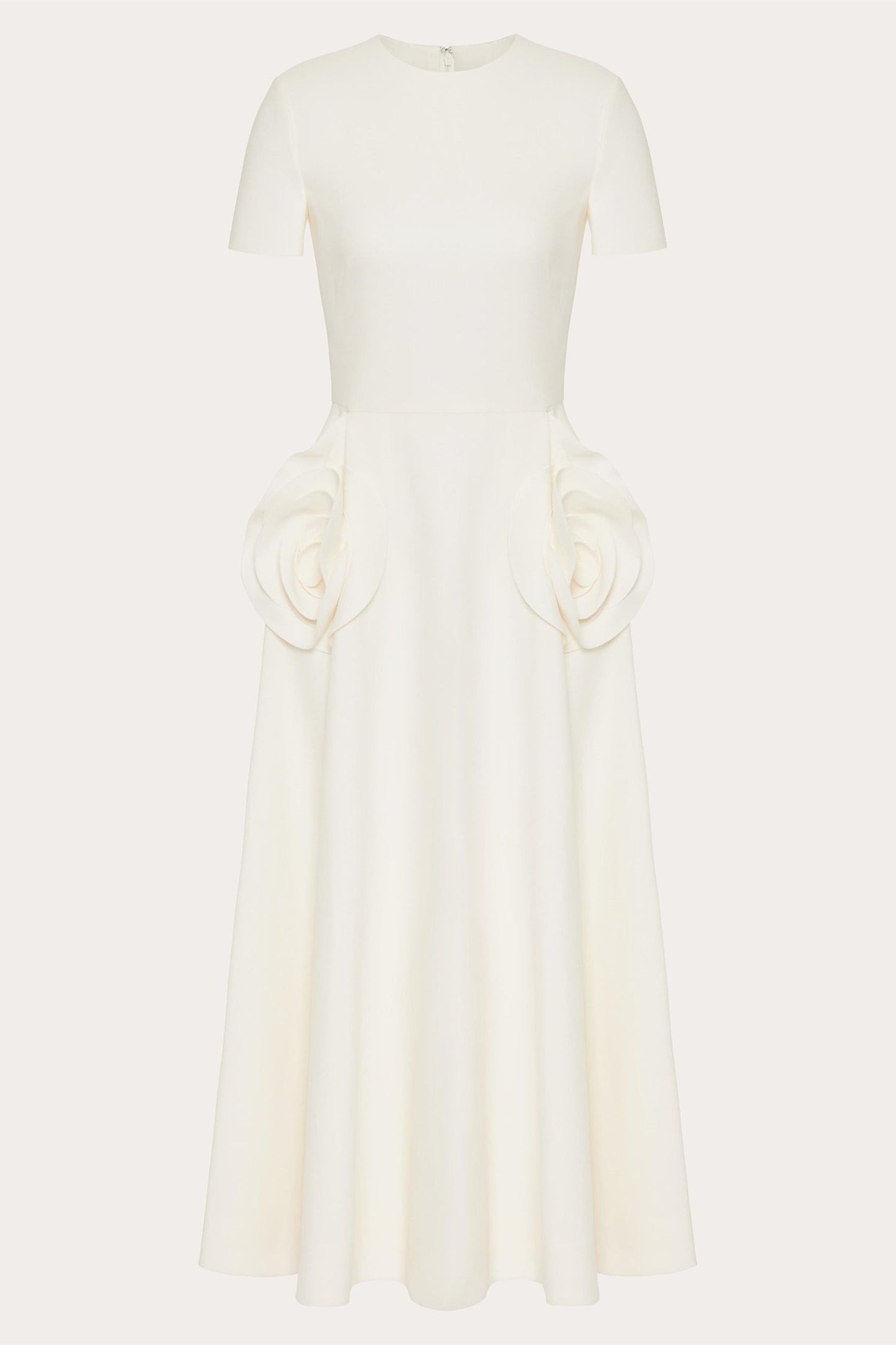 Jared Floral Appliqué Short Sleeves Midi Dress-Sunfere