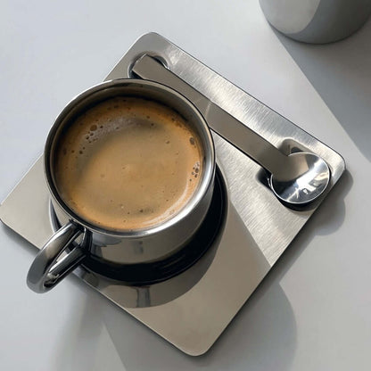 Venice Mirror Cup with a Saucer & Spoon