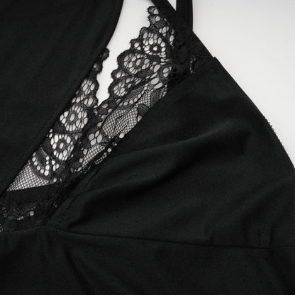 Juana lace-detail asymmetrical mini dress
