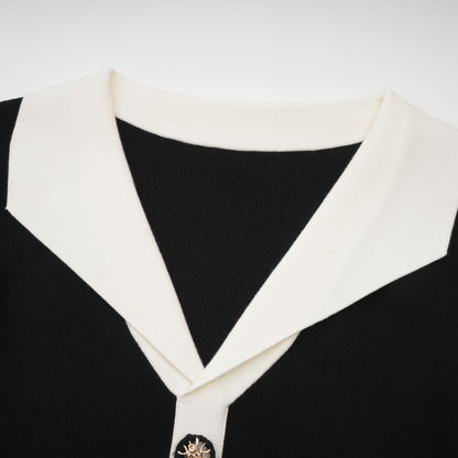 Charlotte wool color-blocked ribbed-knit mini dress