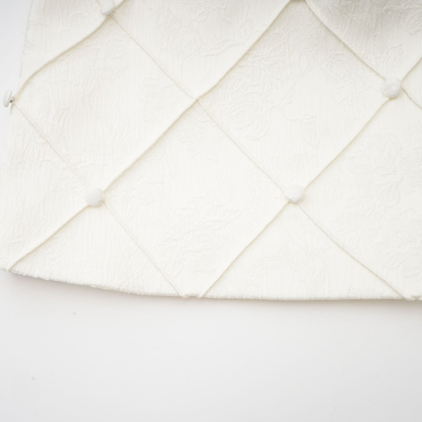 Coralie white petal-detail buttoned mini dress