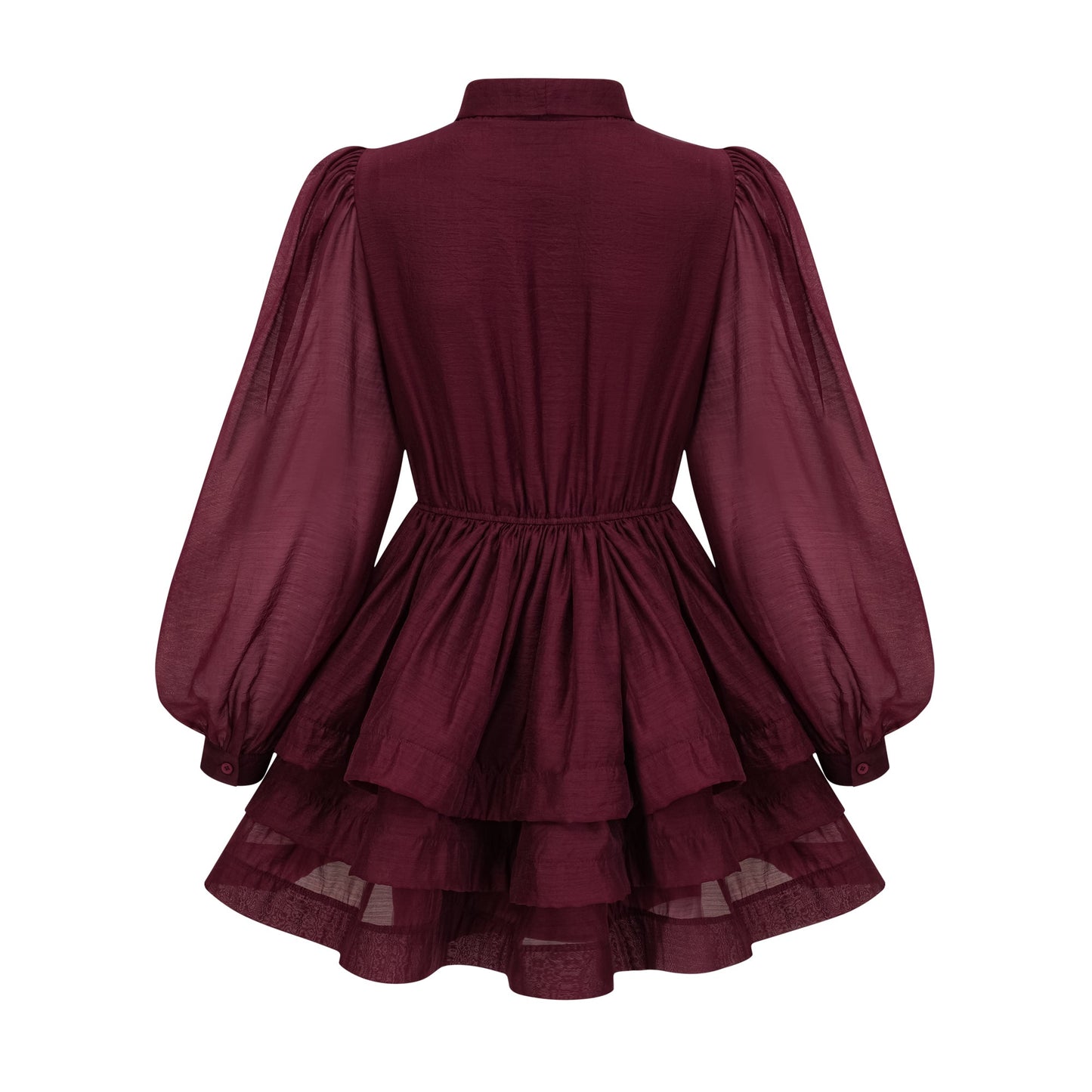 Élodie tiered flared mini dress in Red