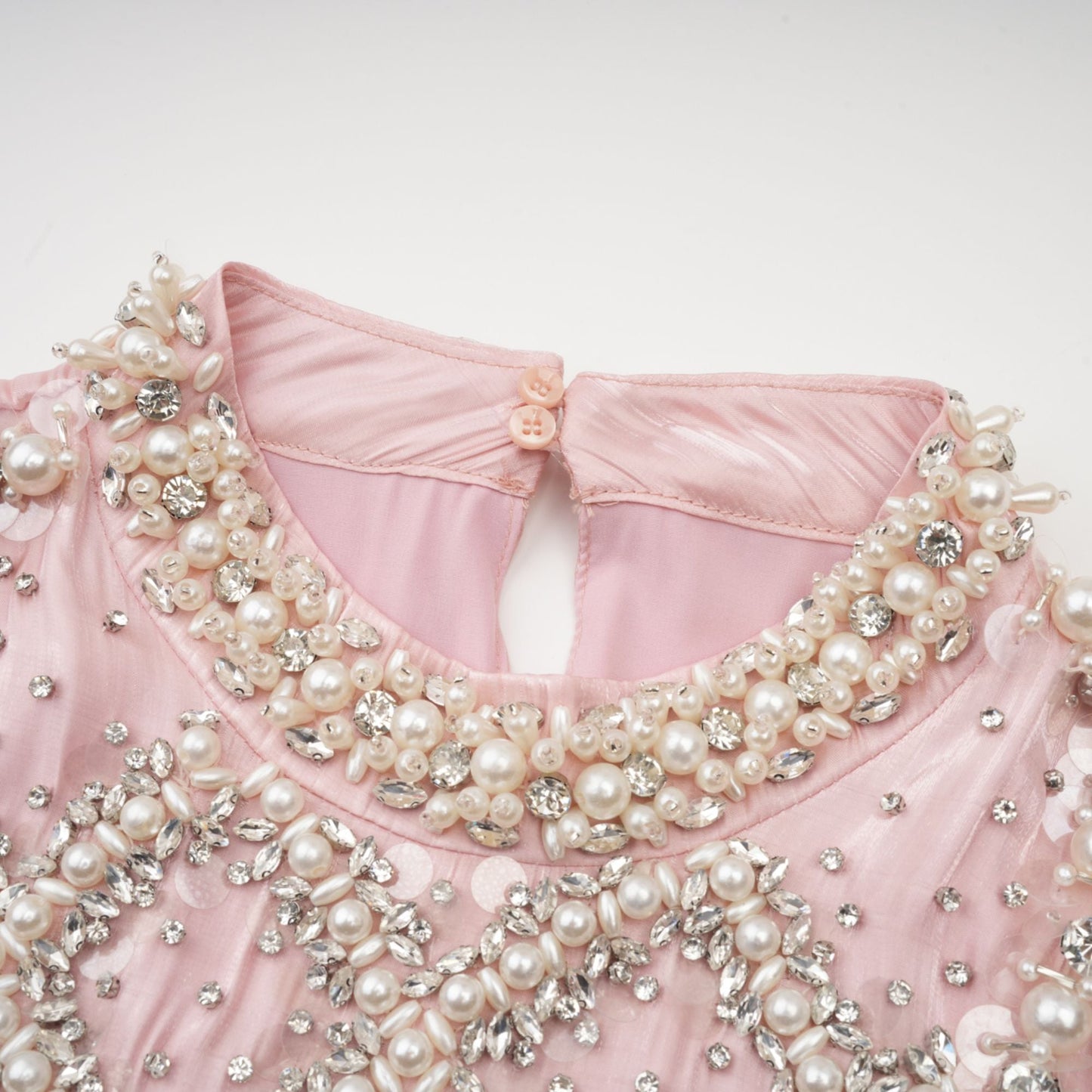 Helena pink embellished pleated mini dress