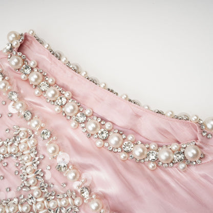 Helena pink embellished pleated mini dress