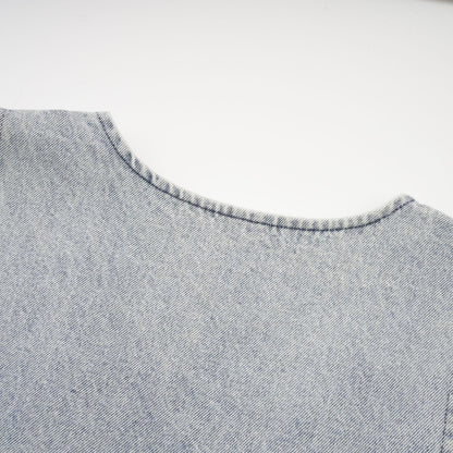 Daphné blue crystal sleeveless denim mini dress