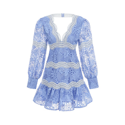 Gaëlle V-neck floral embroidered mini dress