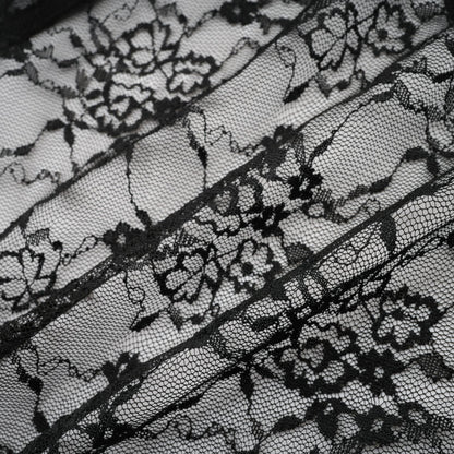 Louise black floral-lace vest & dress matching set