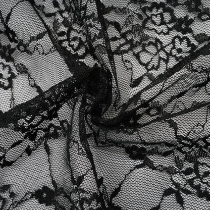 Louise black floral-lace vest & dress matching set